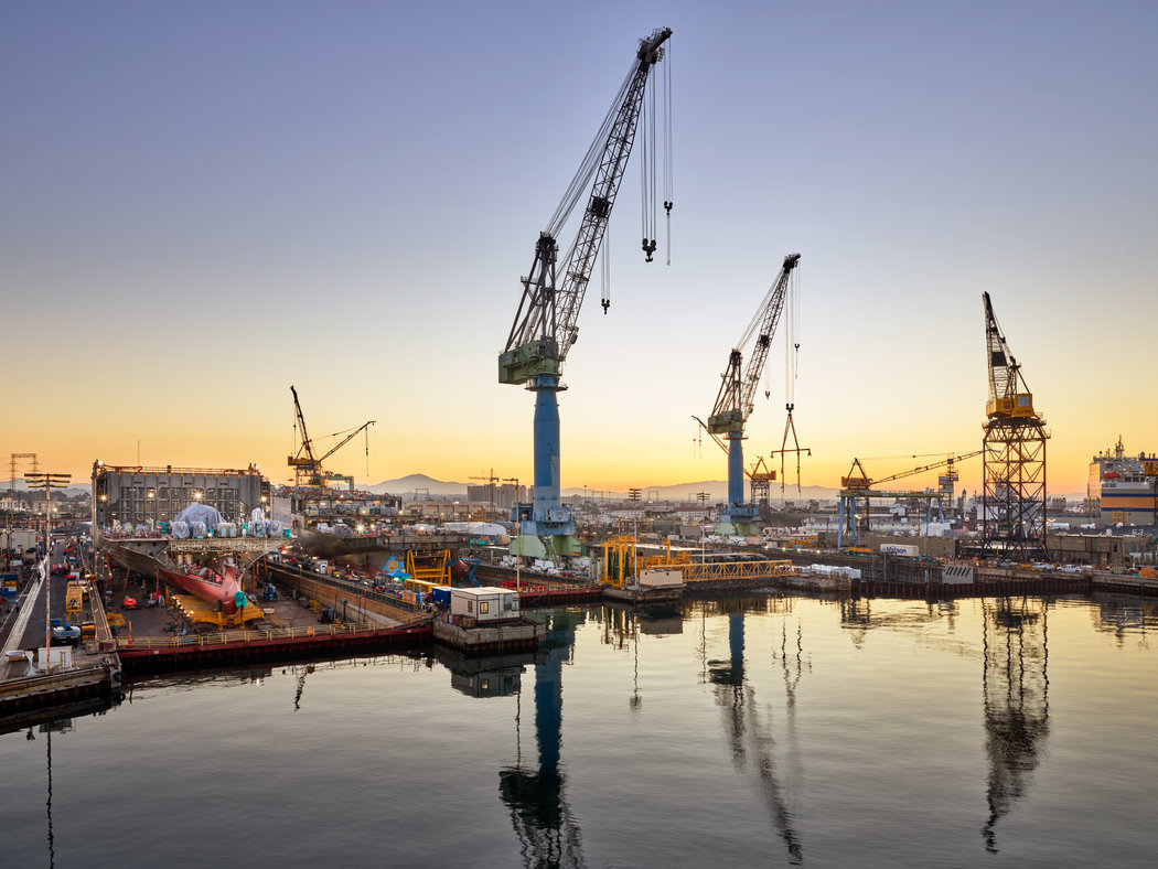 Picture of a Shipyard with cranes